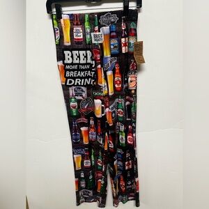 BRIEF INSANITY “BEER FOR BREAKFAST” LOUNGE PAJAMA PANTS - SIZE SMALL NWT